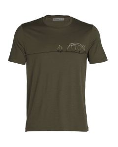 Men's Merino Tech Lite II Short Sleeve T-Shirt Single Line Camp-Loden-S