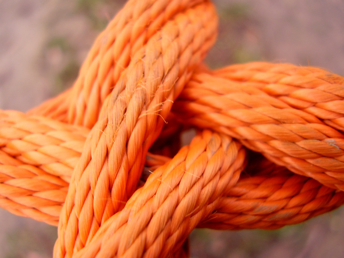Orange nylon rope